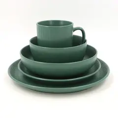 JUST HOME COLLECTION - Juego de Vajilla 30 Piezas Cerámica Delos Verde