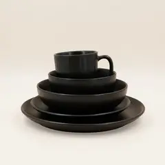 JUST HOME COLLECTION - Juego de Vajilla 30 Piezas Cerámica Delos Negro