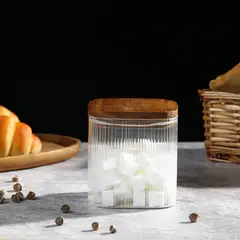 JUST HOME COLLECTION - Frasco Tapa Madera Vidrio 700 ml