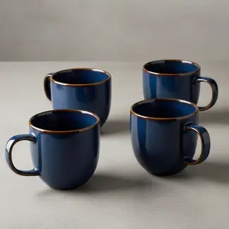 JUST HOME COLLECTION - Set 4 Mug 350 ml Azul