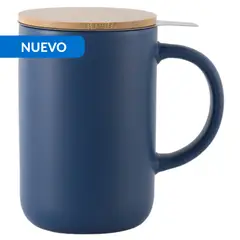 JUST HOME COLLECTION - Mug con Infusor 490 ml Cerámica Azul
