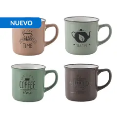 JUST HOME COLLECTION - Mug 300 ml Cerámica Diseños variados Multicolor