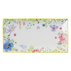 JUST HOME COLLECTION - Fuente 36,5x19,2 Flores ring amarillo