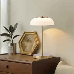 JUST HOME COLLECTION - Lámpara Led Mesa Sintra Blanco Dorado 23x40 cm