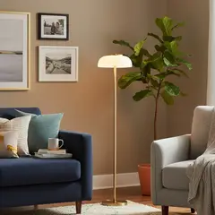 JUST HOME COLLECTION - Lampara Pie Led Sintra Blanco Cobre 23x131 cm