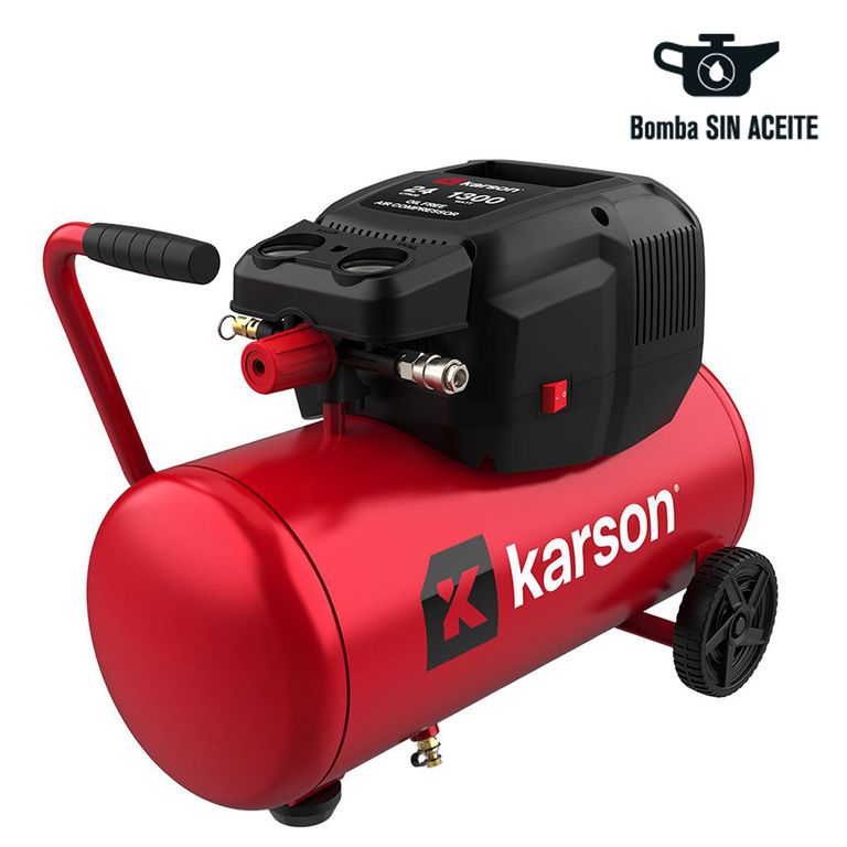 Compresor de Aire Portátil sin Aceite 1.7 HP 24 Litros 0202456