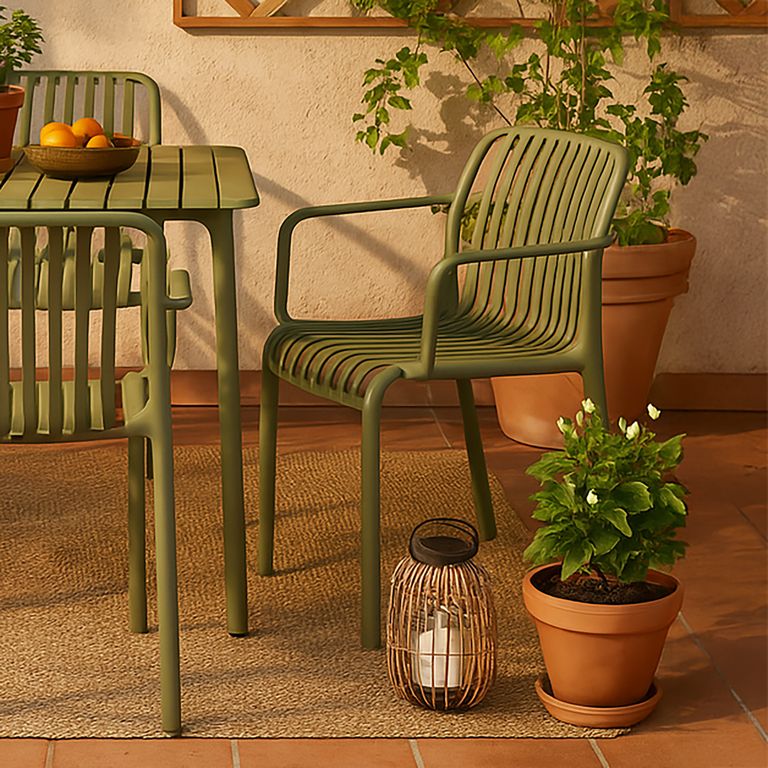 Silla resina para Terraza Resina Atenas Verde 79x58x57 cm
