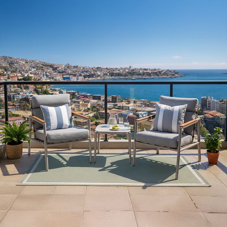 Juego de Balcón de Terraza Rio 2 Personas Taupe claro