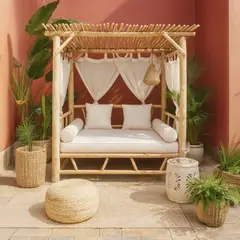 JUST HOME COLLECTION - Cama Balinesa Madera Natural