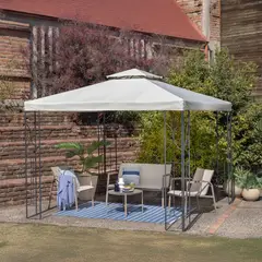 JUST HOME COLLECTION - Pérgola Panel Doble Natural Poliéster 300x300x270 cm