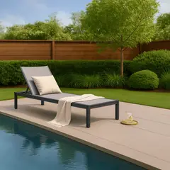 JUST HOME COLLECTION - Reposera Zurich Aluminio Gris