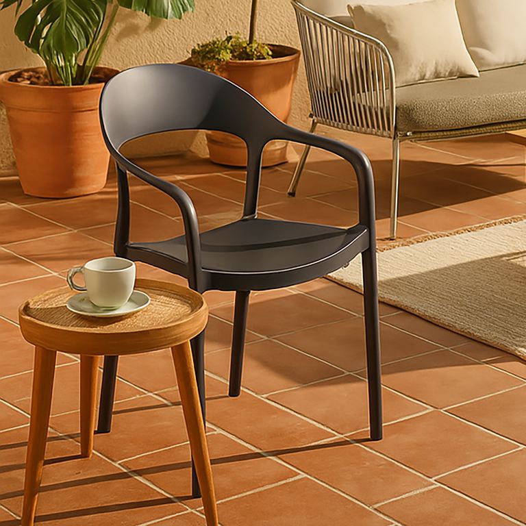 Silla para Terraza Resina Maracaibo Negro 81x57x53 cm