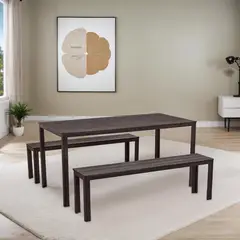 JUST HOME COLLECTION - Juego de Comedor de Terraza York 4 Personas Café