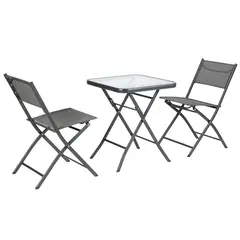 JUST HOME COLLECTION - Juego de Balcón de Terraza Madrid 2 Personas Gris