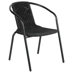 JUST HOME COLLECTION - Silla para Terraza Rattan Look Negro 73x54x63 cm