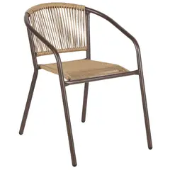 JUST HOME COLLECTION - Silla para Terraza Rattan Guadalajara Beige 74x54x63 cm