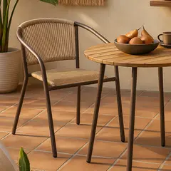 JUST HOME COLLECTION - Silla para Terraza Rattan Guadalajara Beige 74x54x63 cm