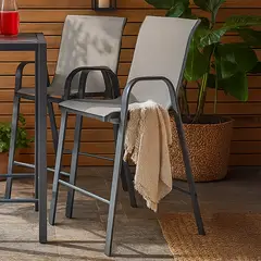 JUST HOME COLLECTION - Silla bar para Terraza Textileno SC-092H-GRA Gris 73x55x124 cm