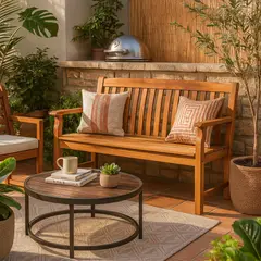 JUST HOME COLLECTION - Banco Jardín Madera 90x63x90 cm
