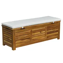 JUST HOME COLLECTION - Banco Baúl con Cojín Madera 43x42x43 cm