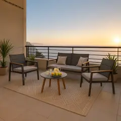 JUST HOME COLLECTION - Juego de Living de Terraza Recife 4 Personas Gris