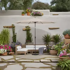 JUST HOME COLLECTION - Quitasol Central Acero 3.3x2.5 metros Natural