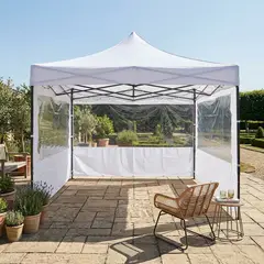 JUST HOME COLLECTION - Toldo Plegable con Pared 3x3 metros Blanco