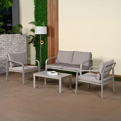 JUST HOME COLLECTION - Juego de Living de Terraza Bogota 4 Personas Taupe