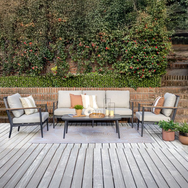Juego de Living de Terraza Barcelona 5 Personas Beige