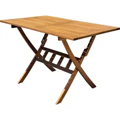JUST HOME COLLECTION - Mesa de terraza Rectangular Madera 70x74x120 cm Natural