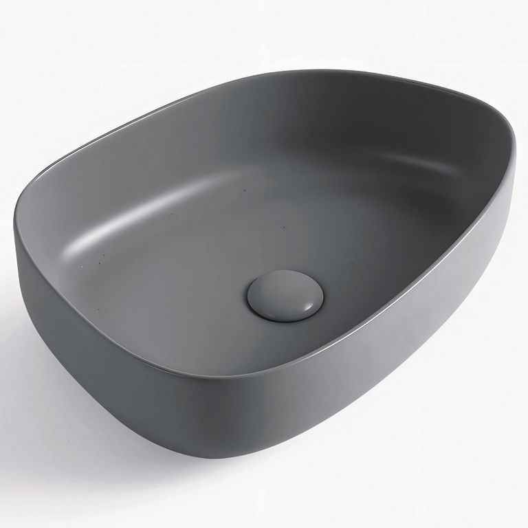 Lavamanos Forma Otra Porcelana 47.5x13x36.5 cm Gris