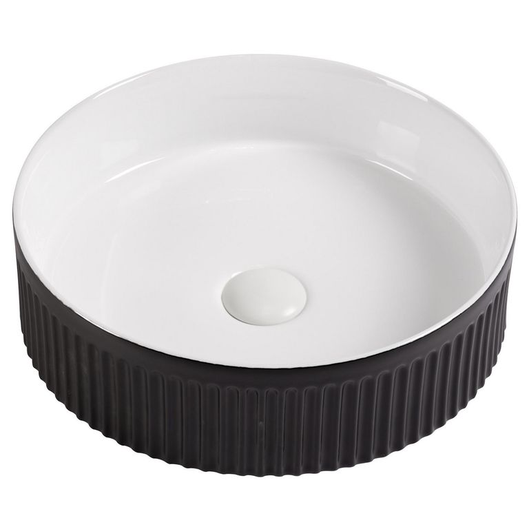 Lavamanos BI Relieve Forma Redonda Porcelana 39x12x39 cm Multicolor