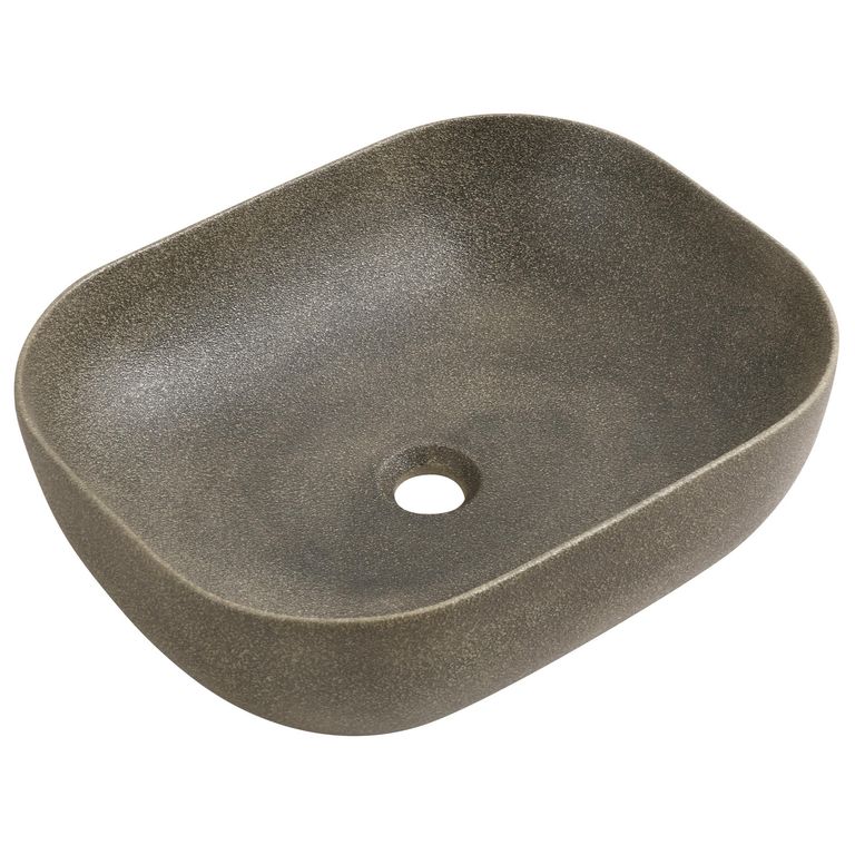 Lavamanos Forma Rectangular Cerámica 50.2x15x39.2 cm Gris