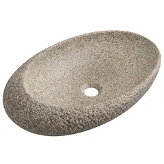SENSI DACQUA - Lavamanos Forma Ovalada Cerámica 56.5x13.5x36.5 cm Piedra