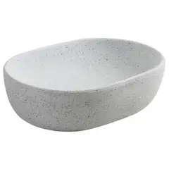 SENSI DACQUA - Lavamanos Forma Ovalada Cerámica 46x13x33.2 cm Blanco textura