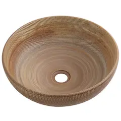 SENSI DACQUA - Lavamanos Forma Redonda Cerámica 40.5x15x40.5 cm Café