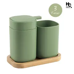 JUST HOME COLLECTION - Set 3 Accesorios Baño Aiello Verde
