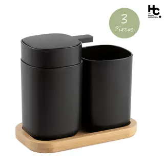 JUST HOME COLLECTION - Set 3 Accesorios Baño Aiello Negro