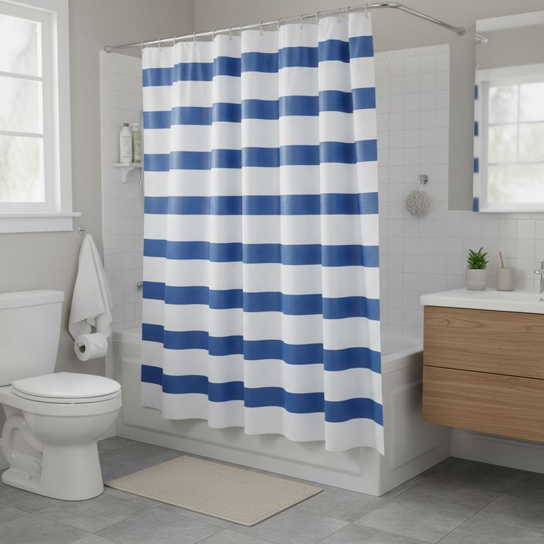 Cortina De baño 178x180 cm Azul
