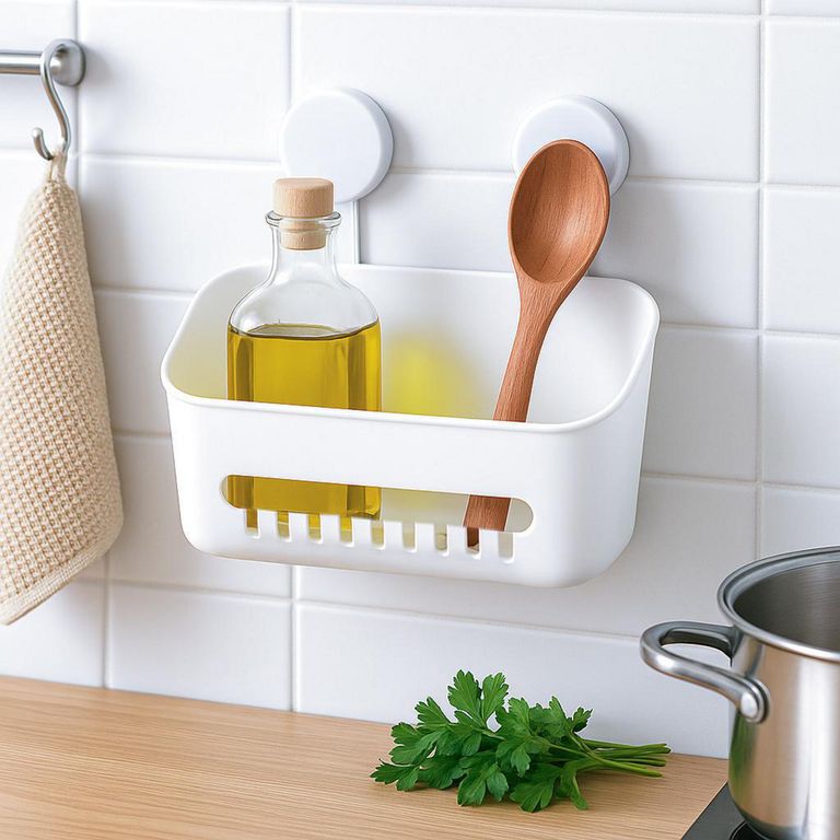Organizador de baño canasto succión