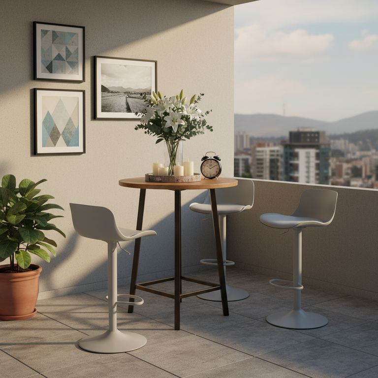 Juego silla bar Elisa Gris 99x43x46 cm