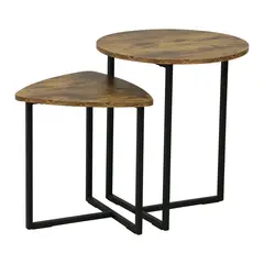 JUST HOME COLLECTION - Mesa de centro Genevie Madera, Negro 45x45x51 cm