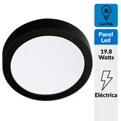 DAIRU - Panel Led Circular Sobrepuesto Plástico Negro