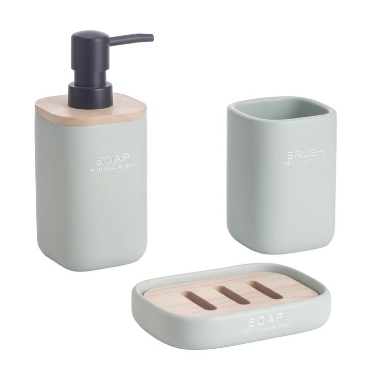Set Baño Word Verde 3 Piezas