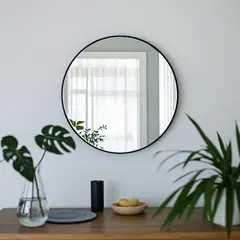 JUST HOME COLLECTION - Espejo Decorativo Forma Redonda 100x1.8 cm Negro Genoa