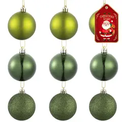 DEAR SANTA - Set 9 esferas navidad 6 cm xmas story verde