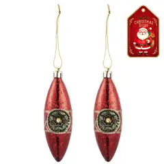 DEAR SANTA - Set 2 adornos navidad oliva xmas story