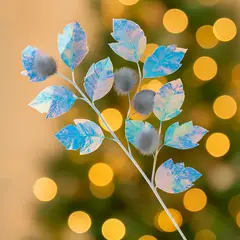 DEAR SANTA - Pick navidad azul tornasol 45 cm illusion