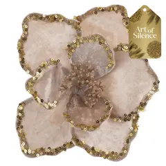 DEAR SANTA - Poinsettia Navidad con Clip Dorado 20 cm aos