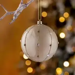 DEAR SANTA - Esfera navidad perlas 8 cm aos